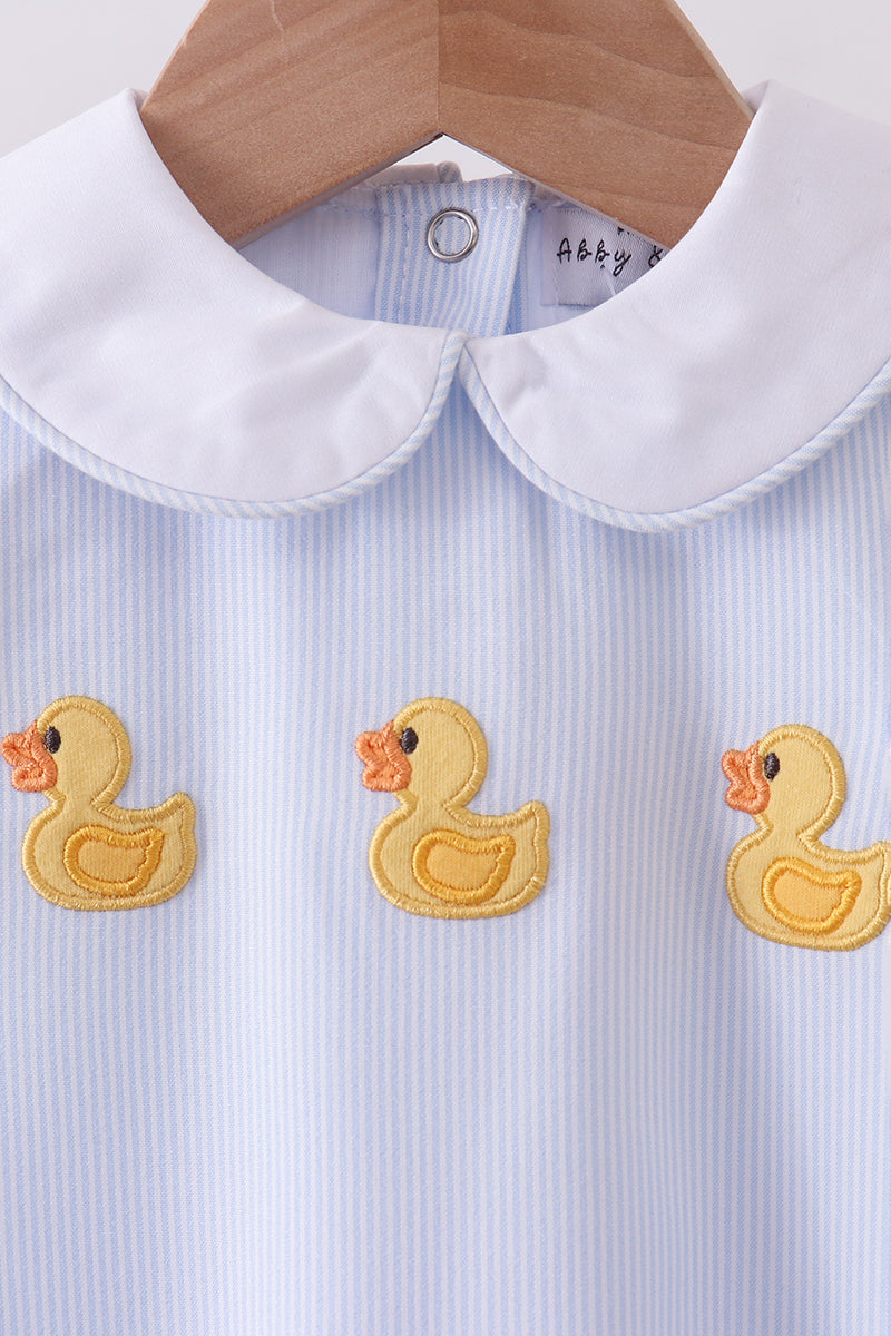Blue duck embroidery stripe bubble