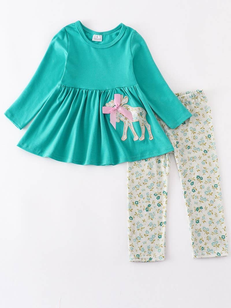 Girls Mint Deer Set