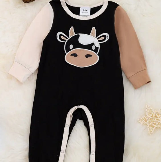 Cow Application Black Romper