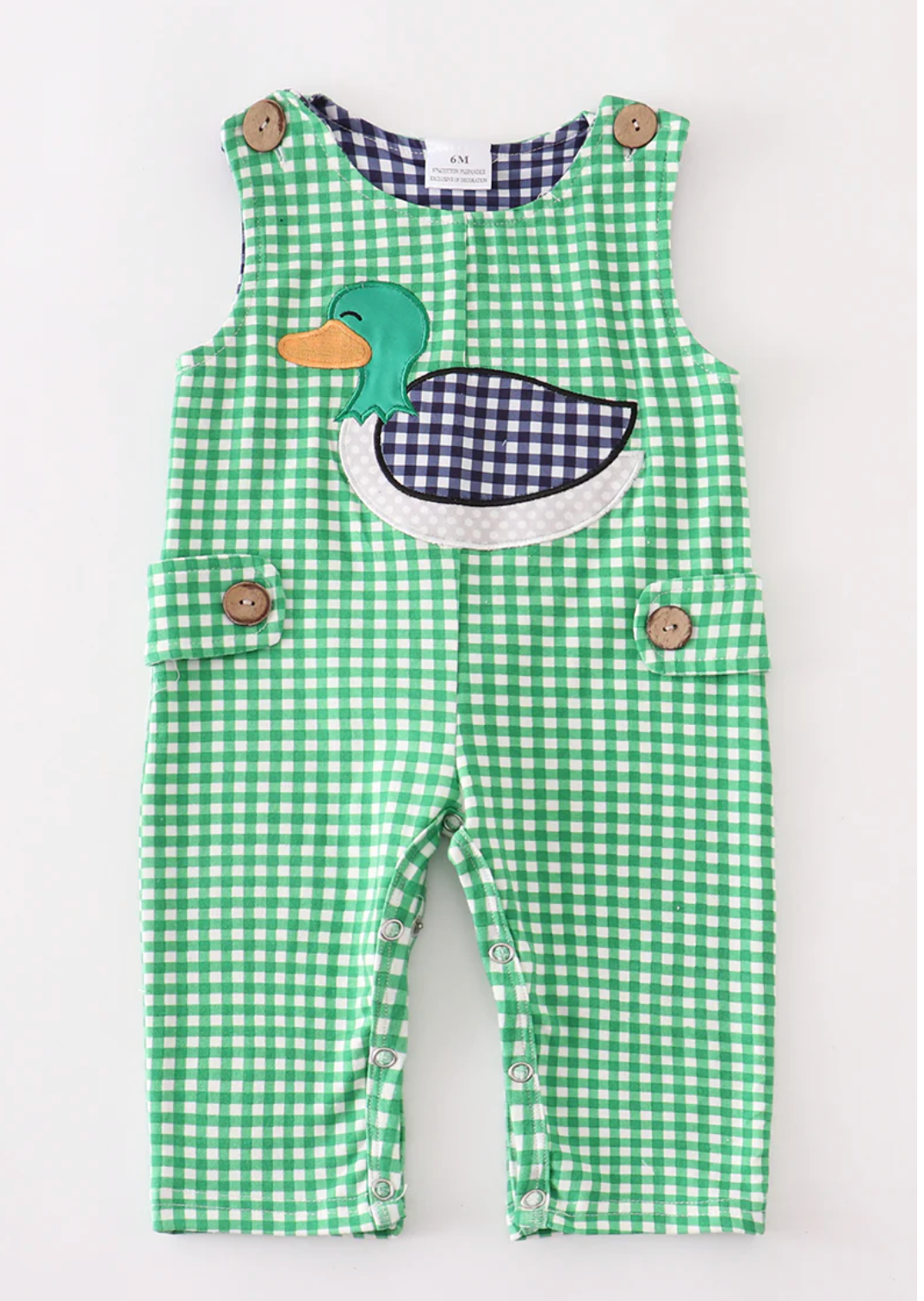 Boys Green Duck Romper