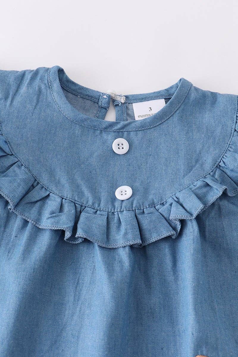 Girls Denim rabbit shorts set