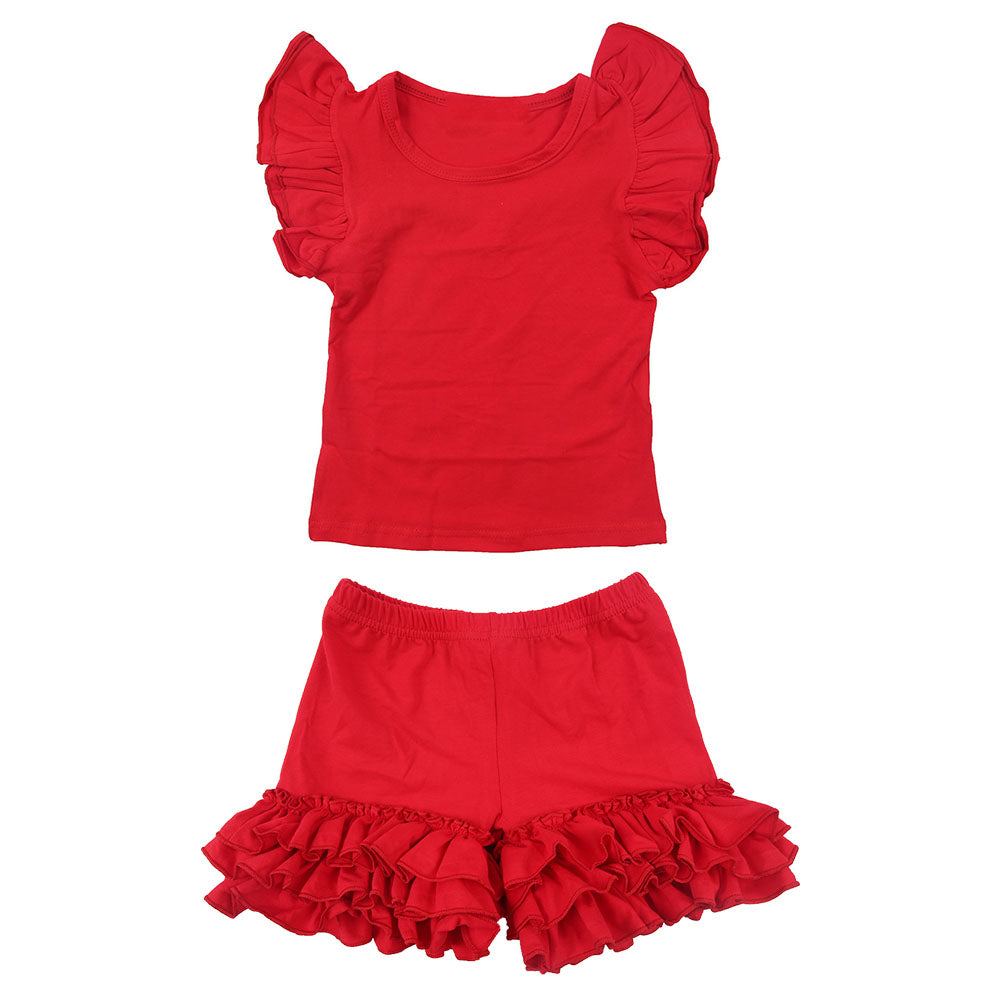 Girls Red ruffles set