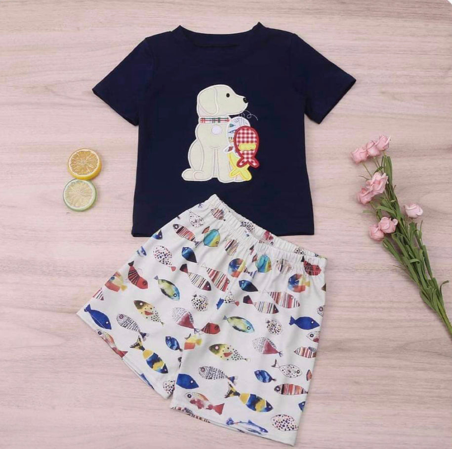 Boys Dog Shorts set