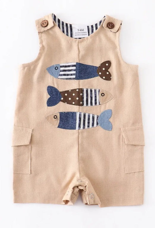 Boys Three Fish Romper