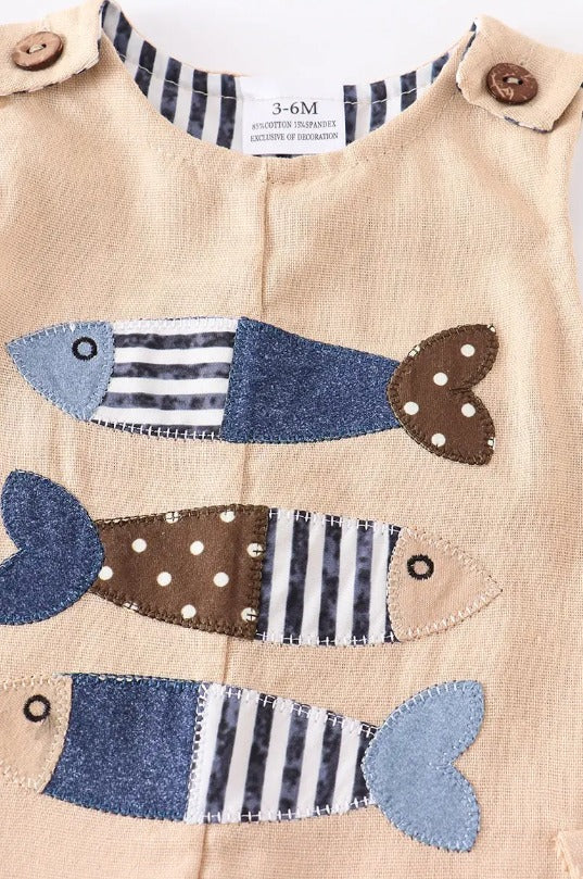 Boys Three Fish Romper