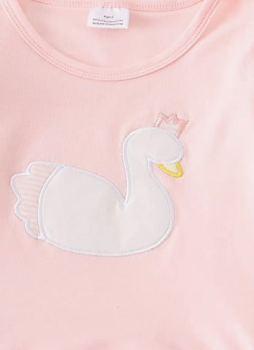 Girls Pink swan set
